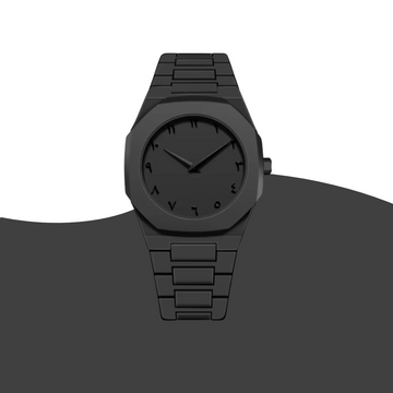 WAQTII™ BLACK ARABIC BOSSE WATCH