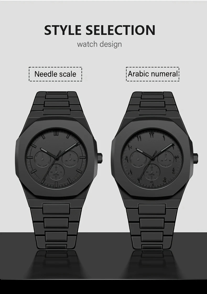 WAQTII™ Arabic dials matt (Black Aura)